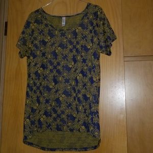 LulaRoe Top Size Large Blue & Yellow